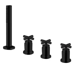 Fima Carlo Frattini Maxima Смеситель на борт ванны с ручным душем, без излива, цвет: black matt F5314/2NS