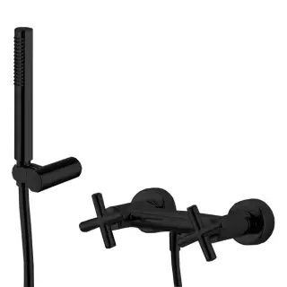 Fima Carlo Frattini Maxima Смеситель для душа с душевым комплектом, без излива, цвет: black matt F5305NS