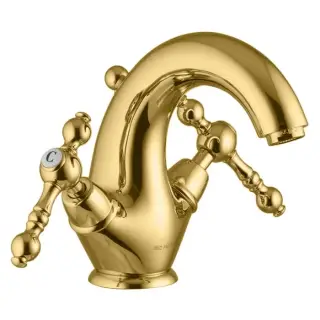 Fima Carlo Frattini Epoque Смеситель для раковины, с донным клапаном, излив 13,2 см, цвет: gold F5061/2OR