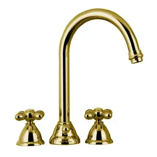 Fima Carlo Frattini Olivia Смеситель для раковины, на 3 отверстия, д/к, излив 17,4 см, цвет: gold F5001OR