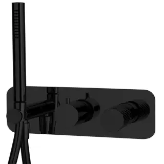 Fima Carlo Frattini Spillo Tech Смеситель для душа встраиваемый, 2 потребителя, цвет: black matt F3049TWX2XNS