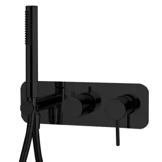 Fima Carlo Frattini Spillo Up Смеситель для душа встраиваемый, 2 потребителя, цвет: black matt F3049WX2NS