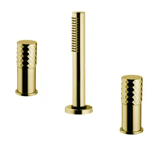 Fima Carlo Frattini Spillo Tech Смеситель на борт ванны с ручным душем, без излива, цвет: gold F3044/1TNXOR