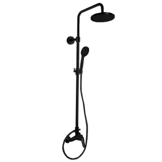 Fima Carlo Frattini Wellness Душевая стойка: смеситель, верхний и ручной душ, цвет: black matt F3035T/2GNS