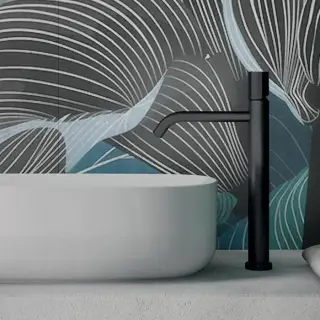 Fima Carlo Frattini Spillo Tech Смеситель для раковины высокий с д/к, излив 15 см, цвет: black matt F3031TLXSVNS