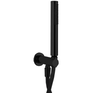 Fima Carlo Frattini Wellness Душевой гарнитур: лейка 1 вид струи, держатель, шланг, цвет: black matt F2287/4NNS