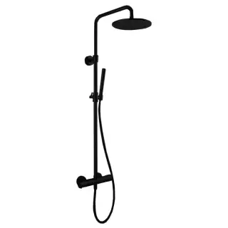 Fima Carlo Frattini Wellness Душевая стойка: термостат, верхний и ручной душ, цвет: black matt F4285T/R256XNS