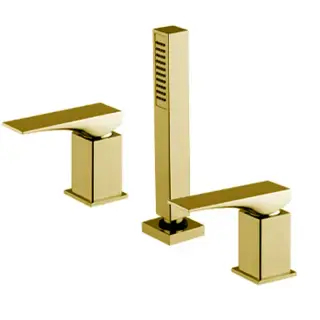 Fima Carlo Frattini Zeta Смеситель на борт ванны с ручным душем, без излива, цвет: gold F3974/1NOR