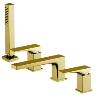 Fima Carlo Frattini Zeta Смеситель на борт ванны с ручным душем, цвет: gold F3974NOR