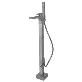 Fima Carlo Frattini Zeta Смеситель для ванны напольный с душем, излив 82,60 см, цвет: chrome F3964/4NCR