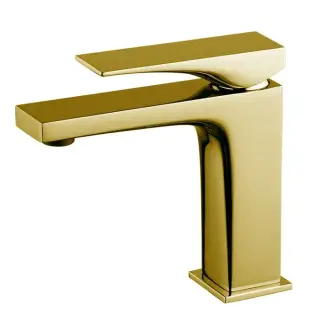 Fima Carlo Frattini Zeta Смеситель для раковины, с донным клапаном, излив 11,6 см, цвет: gold F3961NOR