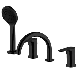 Fima Carlo Frattini Serie 22 Смеситель на борт ванны с ручным душем, цвет: black matt F3844NNS