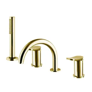 Fima Carlo Frattini Flo' Смеситель на борт ванны с ручным душем, цвет: gold F3814NOR