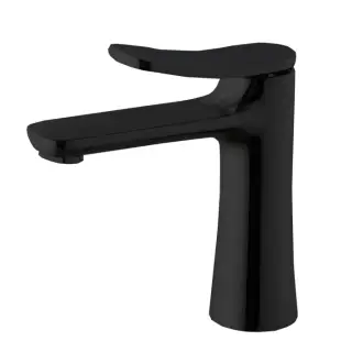 Fima Carlo Frattini Flo' Смеситель для раковины, с донным клапаном, излив 12 см, цвет: black matt F3801NS