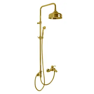 Fima Carlo Frattini Lamp Душевая стойка: смеситель, верхний и ручной душ, цвет: gold F3304/2OR