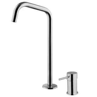 Fima Carlo Frattini Spillo Up Смеситель для раковины на 2 отверстия с д/к, излив 16 см, цвет: chrome F3271NDCR