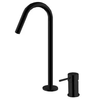 Fima Carlo Frattini Spillo Up Смеситель для раковины высокий, на 2 отверстия с д/к, цвет: black matt F3271NCNS