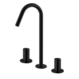 Fima Carlo Frattini So Смеситель для раковины, на 3 отверстия, д/к, излив 12,4 см, цвет: black matt F3191CNS