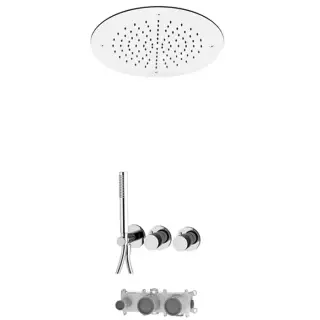 Fima Carlo Frattini Wellness Душевой комплект встраив: термостат, потолочный душ, цвет: chrome F3149WX9R50CR
