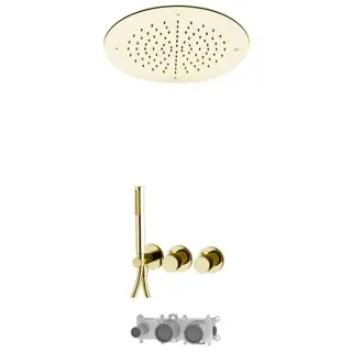 Fima Carlo Frattini Wellness Душевой комплект встраиваемый: термостат, душ, 1 режим, цвет: gold F3149WX9R50OR