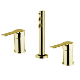 Fima Carlo Frattini Mast Смеситель на борт ванны с ручным душем, без излива, цвет: gold F3144/1NOR