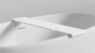 Salini Gabbiano Полка на ванну из S-Stone 90х20 см с подставкой под бокал, цвет: белый матовый 1906202M