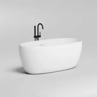 Salini Luce Ванна из S-Stone отдельностоящая 150х75 см, перелив по центру, цвет: RAL полностью мат. 100122MF