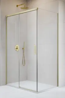 Radaway Idea 8 KDJ Душевая дверь, левая, прозр, 8 мм, Easy Clean 52х200,5h см, цвет: brushed gold 10340520-99-01L