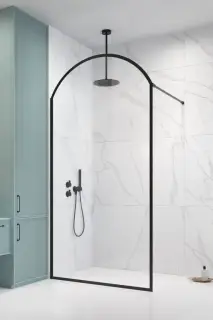 Radaway Volta II Душевое ограждение walk-in, прозрачное 8 мм, Easy Clean 160х270h см, цвет: black 10201016-54-56L