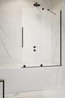 Radaway Furo PND II Шторка на ванну раздвижная прозрачная 8 мм, Easy Clean 68,8х150h см, цвет: black 10109688-54-01L