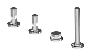 Treemme Appia Смеситель на борт ванны на 4 отверстия, с ручным душем, внешняя часть, цвет: chrome IT3C70CCAOZZ