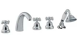Treemme Romantica Смеситель на борт ванны на 5 отверстий, с ручным душем, внешняя часть, цвет:chrome IT3606CCPVZZ