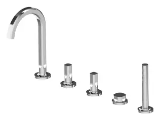 Treemme Appia Смеситель на борт ванны на 5 отверстий, с ручным душем, внешняя часть, цвет: chrome IT3C06CCAOZZ