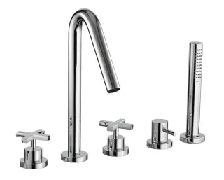 Treemme Line Смеситель на борт ванны на 5 отверстий, с ручным душем, внешняя часть, цвет: chrome IT1006CCXVZZ