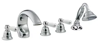 Treemme Old Italy Смеситель на борт ванны на 5 отверстий, с ручным душем, внешняя часть, цвет:chrome IT4406CCSOZZ