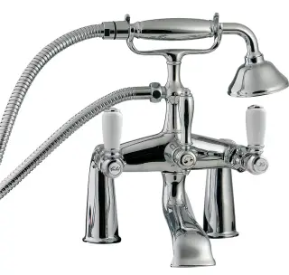 Treemme Old Italy Смеситель на борт ванны на 2 отверстия, с ручным душем, внешняя часть, цвет:chrome IT4407CCSOZZ