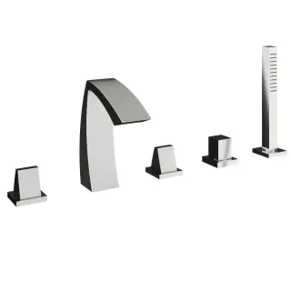 Treemme Arche Смеситель на борт ванны на 5 отверстий, с ручным душем, внешняя часть, цвет: chrome IT0706CCKAZZ