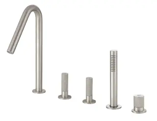 Treemme 22mm Смеситель на борт ванны на 5 отв., с руч. душем, внешняя часть, цвет: нержавеющая сталь IT6006IS2GZZ
