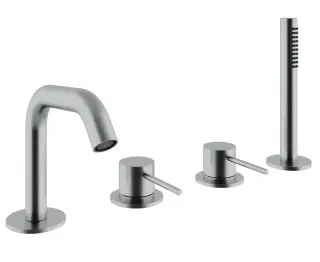 Treemme 40mm Смеситель на борт ванны на 4 отв., с руч. душем, внешняя часть, цвет: нержавеющая сталь IT1368IS40ZZ