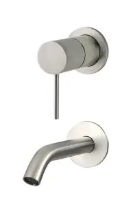 Treemme 40mm Смеситель для раковины встраиваемый, внеш. часть, излив 14,8см, цвет: нержавеющая сталь RWIT13D2IS01