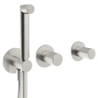 Treemme 28mm Смеситель для душа встраиваемый, 2 потребителя, внешняя часть, цвет: нержавеющая сталь RWIT3BD9ISG1