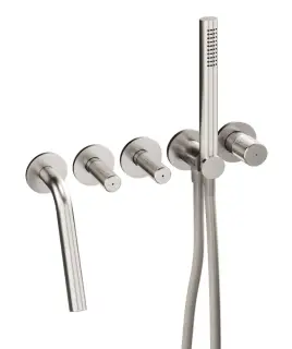 Treemme 22mm Смеситель для душа встраиваемый, 2 потребителя, внешняя часть, цвет: нержавеющая сталь RWIT6005IS51