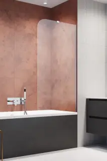 Radaway Torrenta PNJ II Шторка на ванну, прозрачная 6 мм, Easy Clean 80х150h см, цвет: хром глянец 1201101-101R