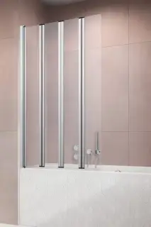 Radaway Eos PNW Шторка на ванну складная, прозрачная 6 мм, Easy Clean 86х150h см, цвет: хром глянец 1205301-101