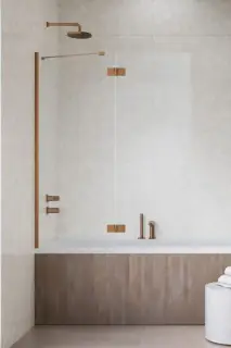 Radaway Essenza PND II Шторка на ванну распашная 6 мм, Easy Clean 140х150h см, цвет: brushed copper 110002140-93-01R