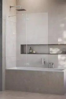 Radaway Essenza PND II Шторка на ванну распашная 6 мм, Easy Clean 130х150h см, цвет: brushed nickel 110002130-91-01L