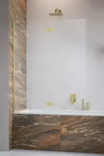 Radaway Essenza PND II Шторка на ванну распашная 6 мм, Easy Clean 120х150h см, цвет: brushed gold 110002120-99-01L