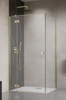 Radaway Essenza KDJ Душевая дверь, правая 6 мм, Easy Clean 90х200h см, цвет: brushed gold 1385044-99-01R