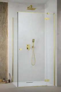 Radaway Essenza KDJ Душевая дверь, левая, прозрачная 6 мм, Easy Clean 100х200h см, цвет: gold 1385040-09-01L