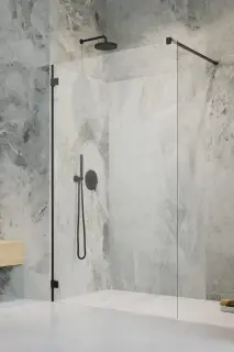 Radaway Essenza Pro Душевое ограждение walk-in прозрачное 6 мм, Easy Clean 100х200h см, цвет: black 10103100-54-01